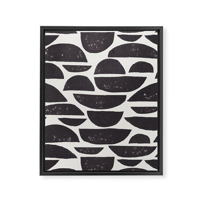 Abstract Linocut Pattern #4 Framed Canvas Print Gallery Image 1