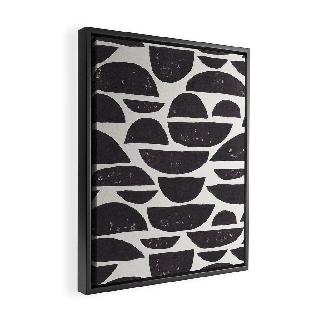 Abstract Linocut Pattern #4 Framed Canvas Print Gallery Image 2