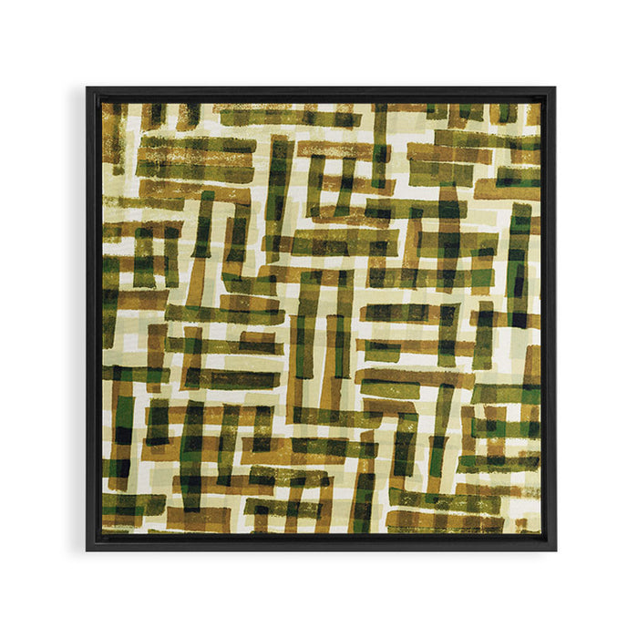 Abstract Linocut Pattern #6 Framed Canvas Print Gallery Image 1