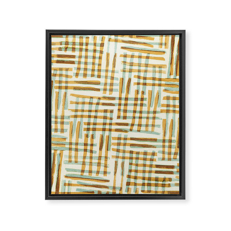 Abstract Linocut Pattern #7 Framed Canvas Print Gallery Image 8