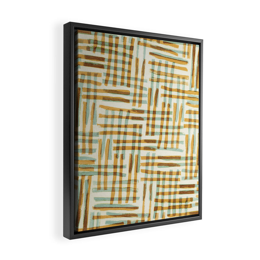Abstract Linocut Pattern #7 Framed Canvas Print Gallery Image 2