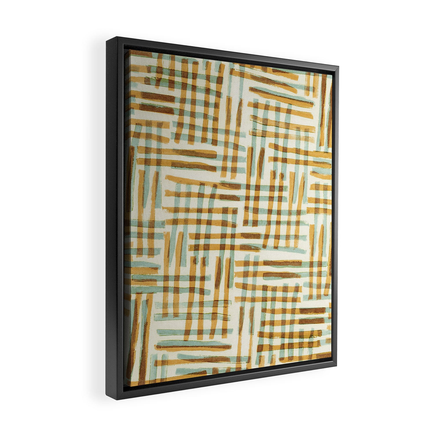 Abstract Linocut Pattern #7 Framed Canvas Print Gallery Image 2