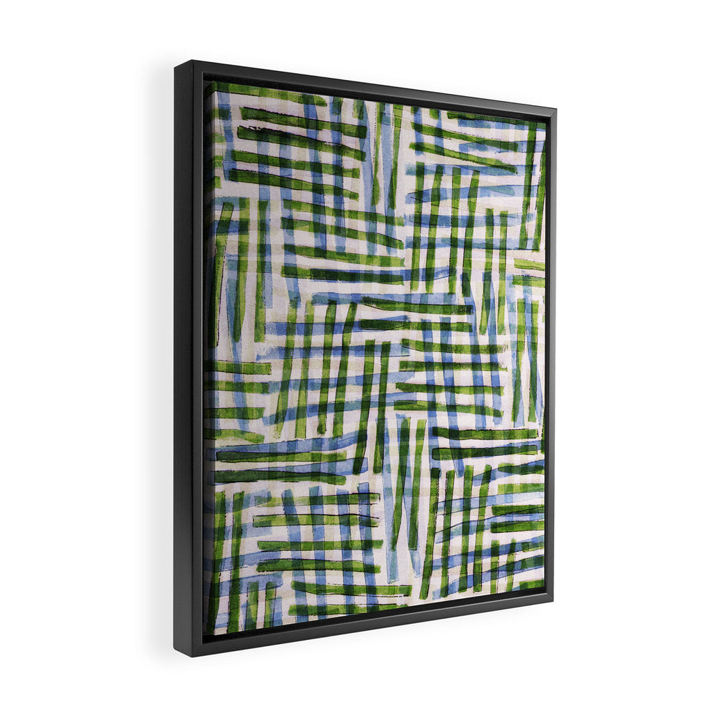 Abstract Linocut Pattern #8 Framed Canvas Print Gallery Image 2