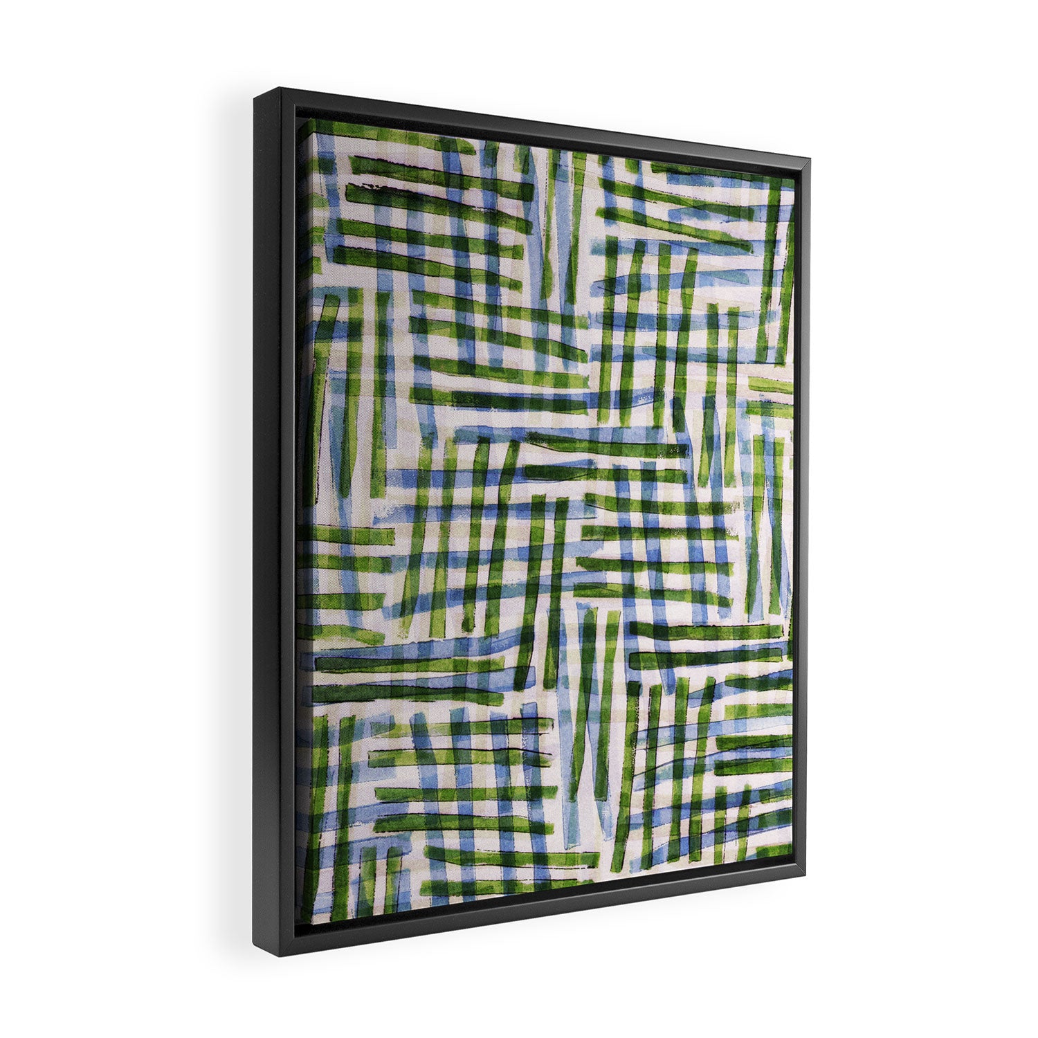Abstract Linocut Pattern #8 Framed Canvas Print Gallery Image 2
