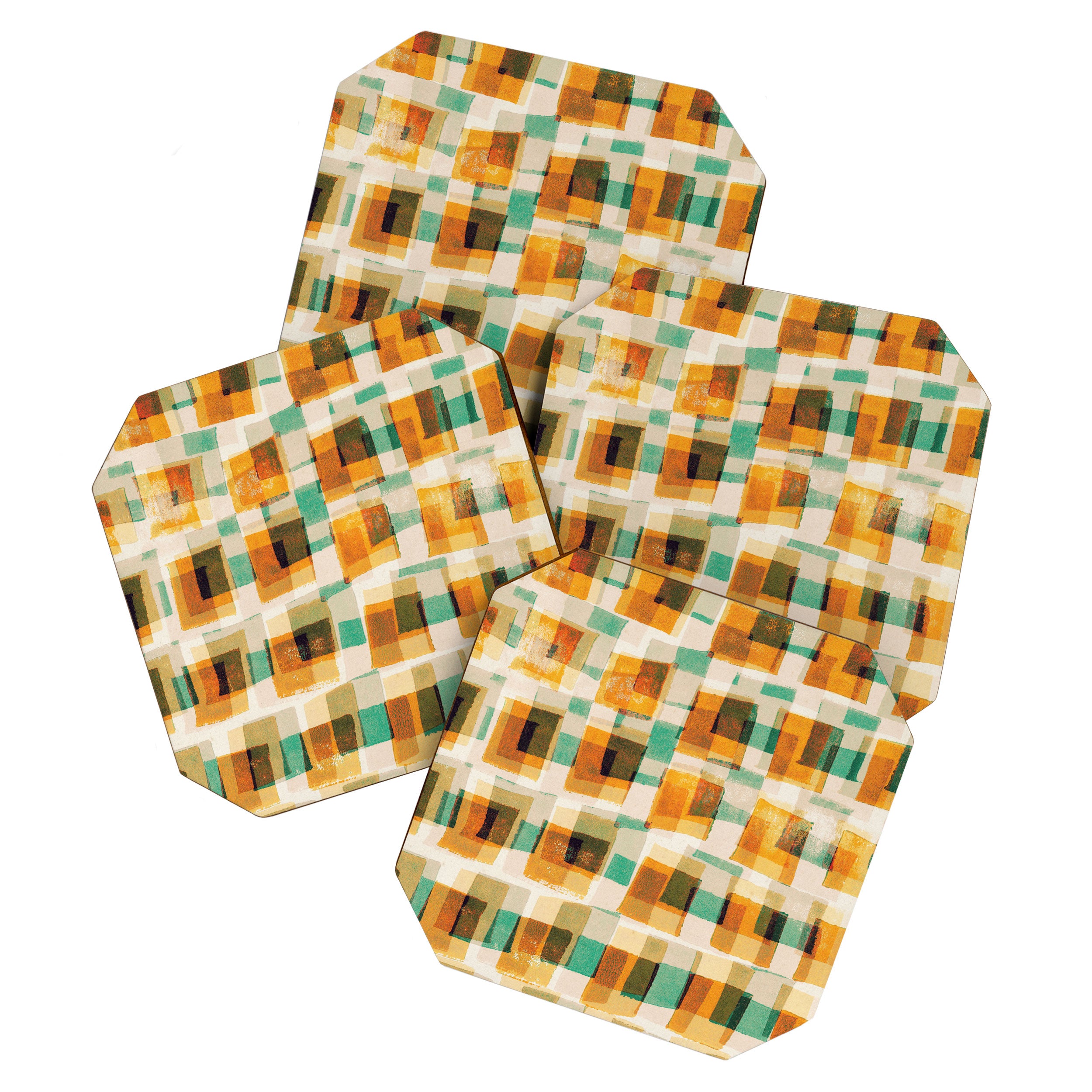 Abstract Linocut Pattern #9 Coaster Gallery Image 1