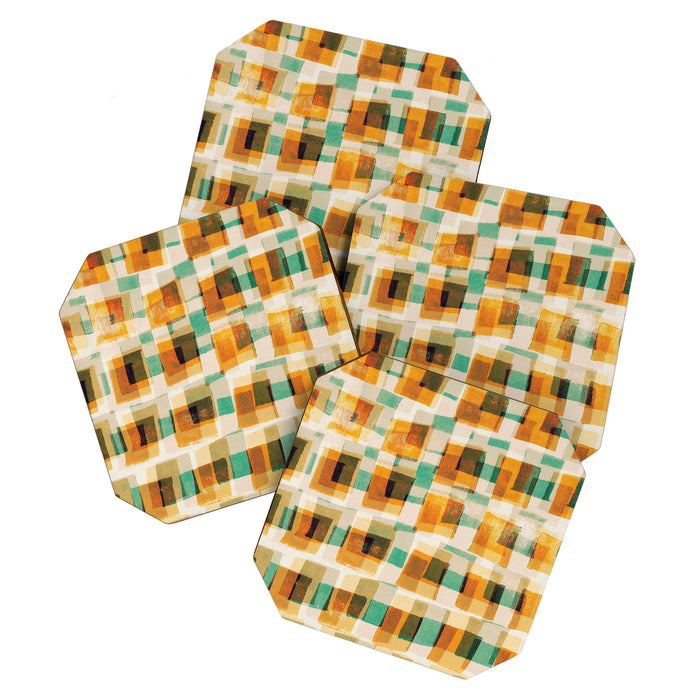 Abstract Linocut Pattern #9 Coaster Gallery Image 1