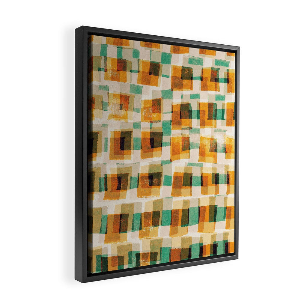 Abstract Linocut Pattern #9 Framed Canvas Print Gallery Image 2