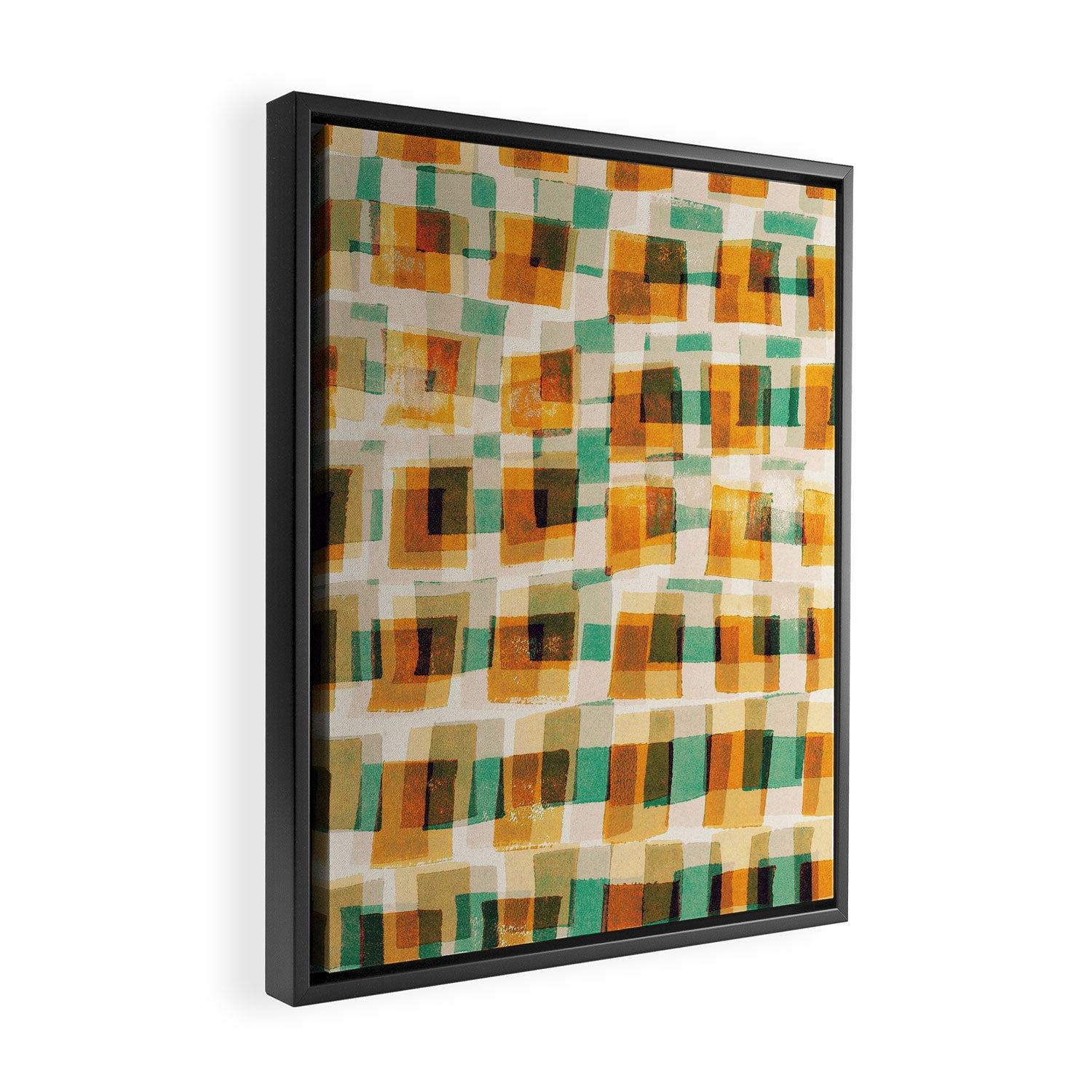 Abstract Linocut Pattern #9 Framed Canvas Print Gallery Image 2