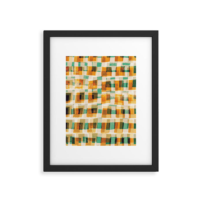 Abstract Linocut Pattern #9 Framed Art Print Gallery Image 1