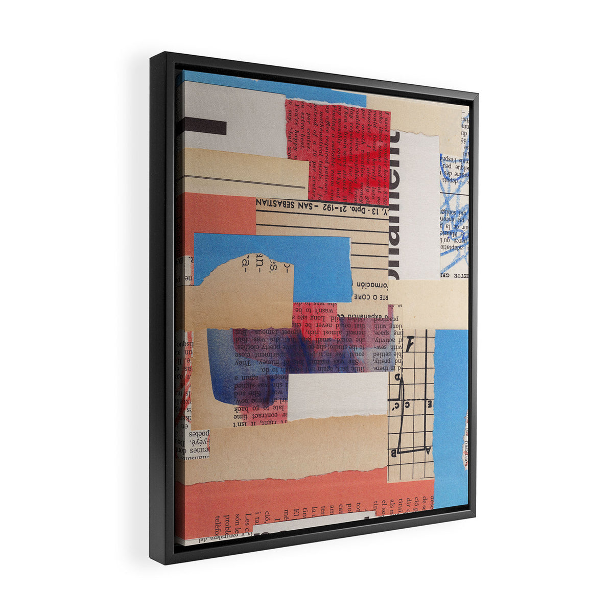 Abstract Mixed Media Collage #2 Framed Canvas Print Gallery Image 2