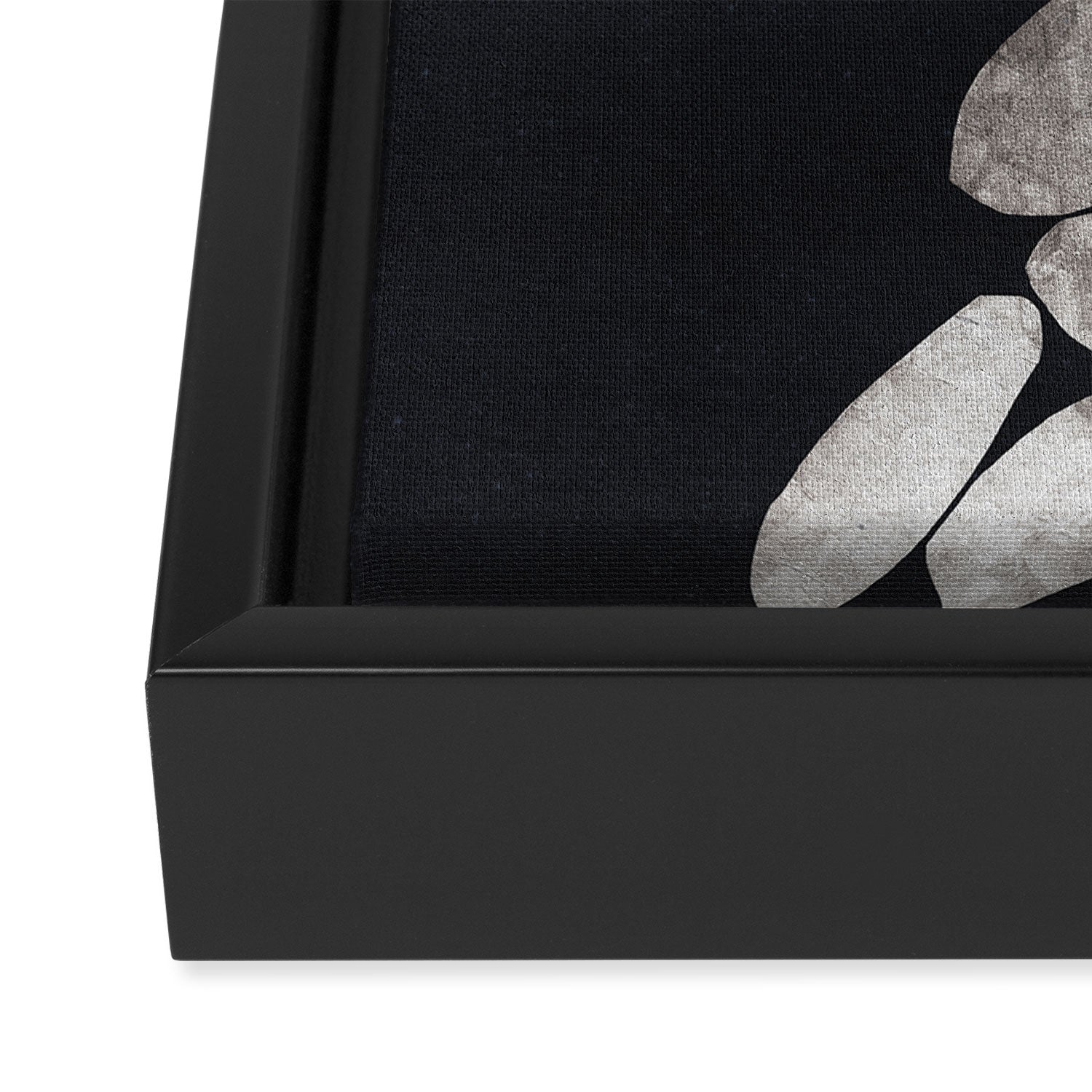 Balancing / Gray on Black Framed Canvas Print Gallery Image 3