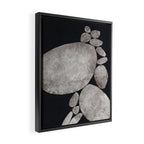 Balancing / Gray on Black Framed Canvas Print Gallery Image 2