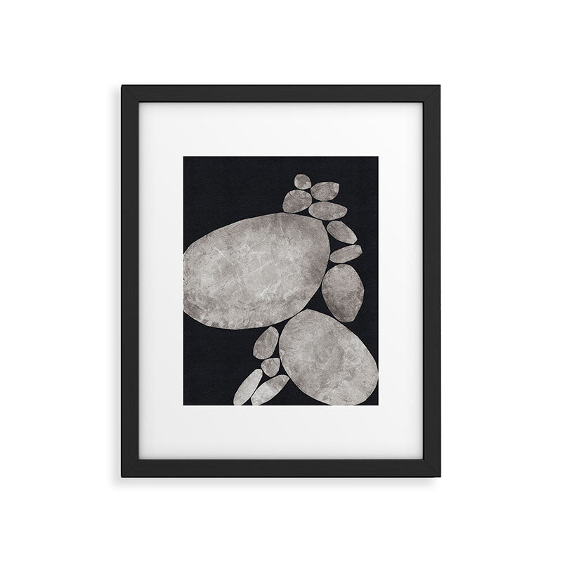 Balancing / Gray on Black Framed Art Print Gallery Image 6