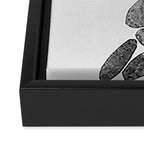 Balancing / Gray on White Framed Canvas Print Gallery Image 3