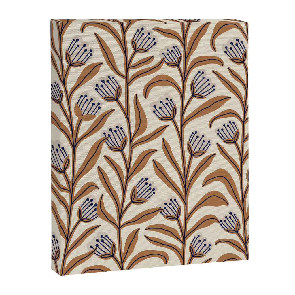 Bellflower Pattern / Brown, Ivory & Grey Canvas Print Gallery Image 8