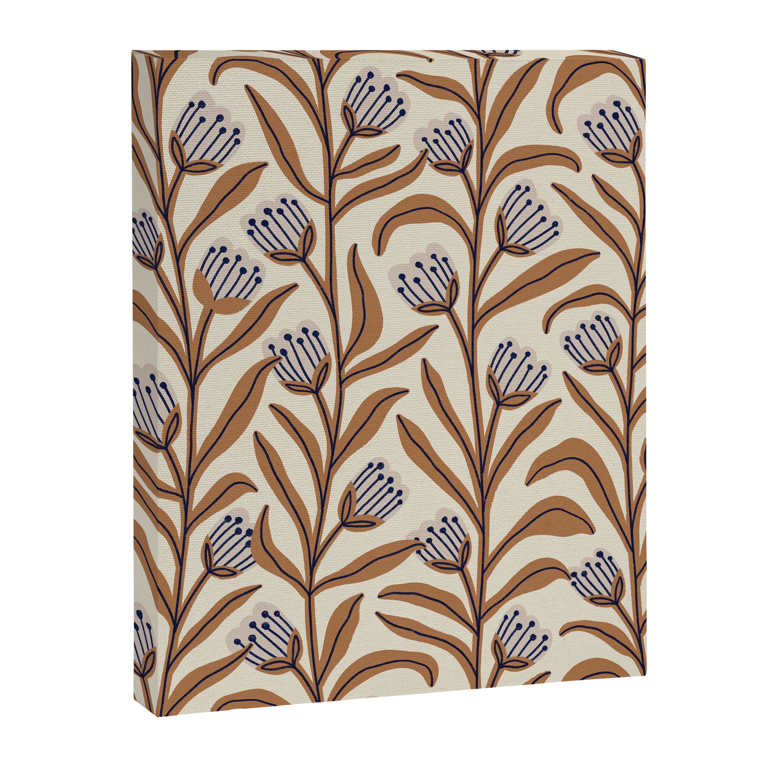 Bellflower Pattern / Brown, Ivory & Grey Canvas Print Gallery Image 8