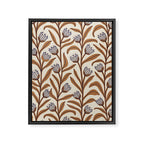 Bellflower Pattern / Brown, Ivory & Grey Framed Canvas Print Gallery Image 8