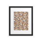 Bellflower Pattern / Brown, Ivory & Grey Framed Art Print Gallery Image 4
