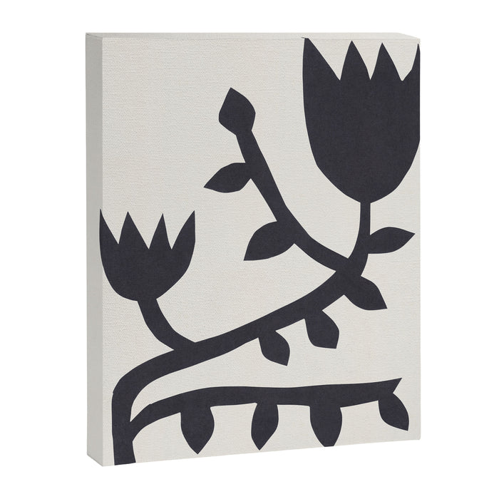 Black branch with two flowers - 5/5 Canvas Print Gallery Image 1