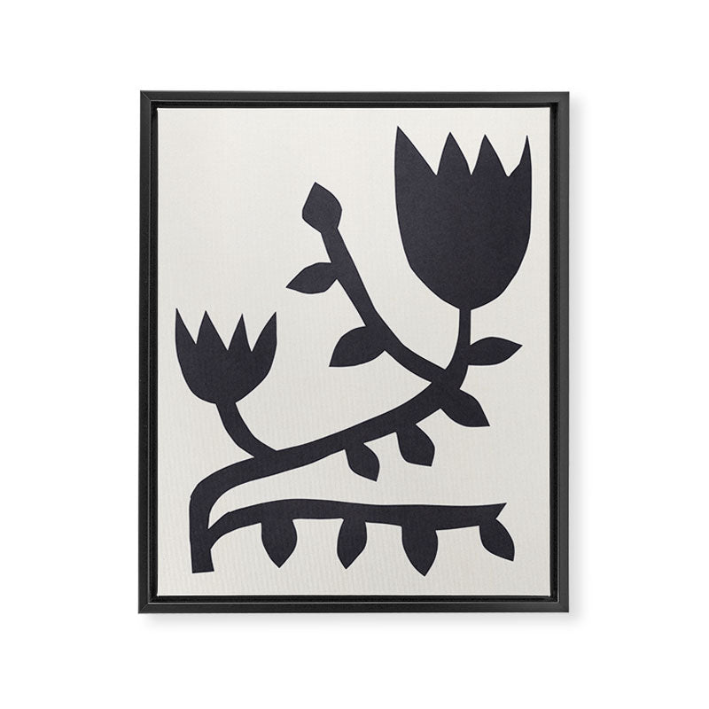 Black branch with two flowers - 5/5 Framed Canvas Print Gallery Image 6