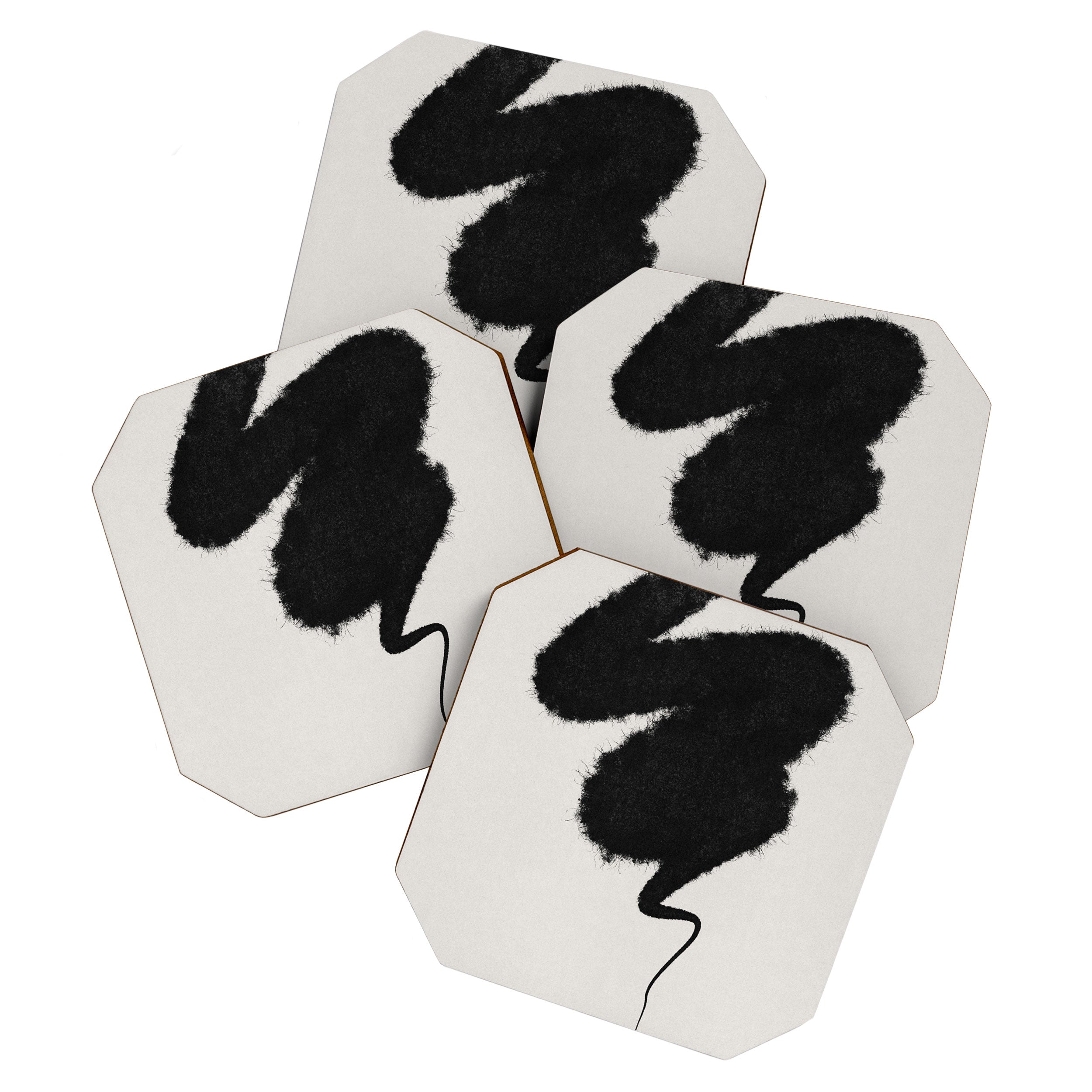 Black Brushstroke Coaster Gallery Image 1