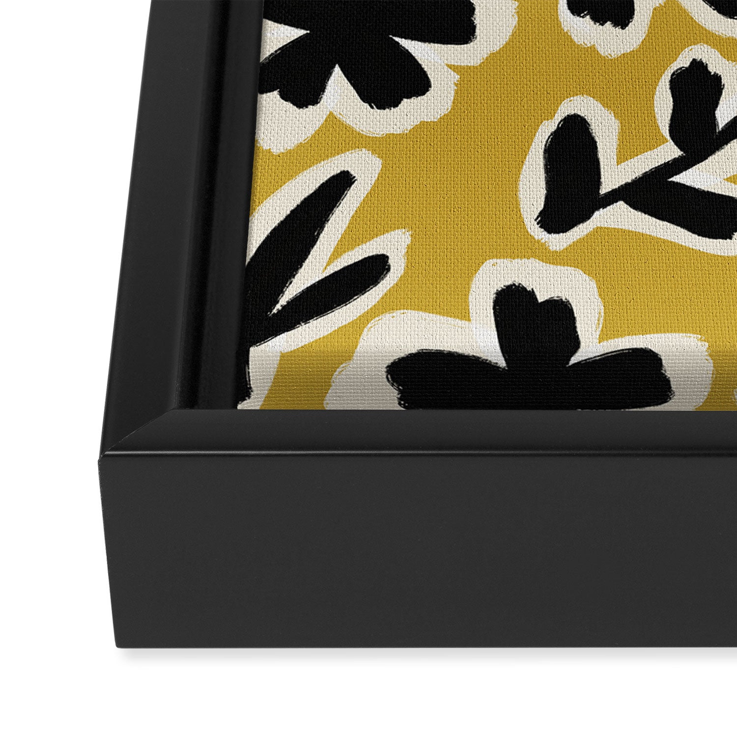 Black Florals #1 Framed Canvas Print Gallery Image 3