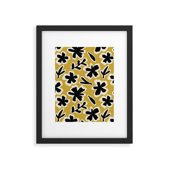 Black Florals #1 Framed Art Print Gallery Image 1