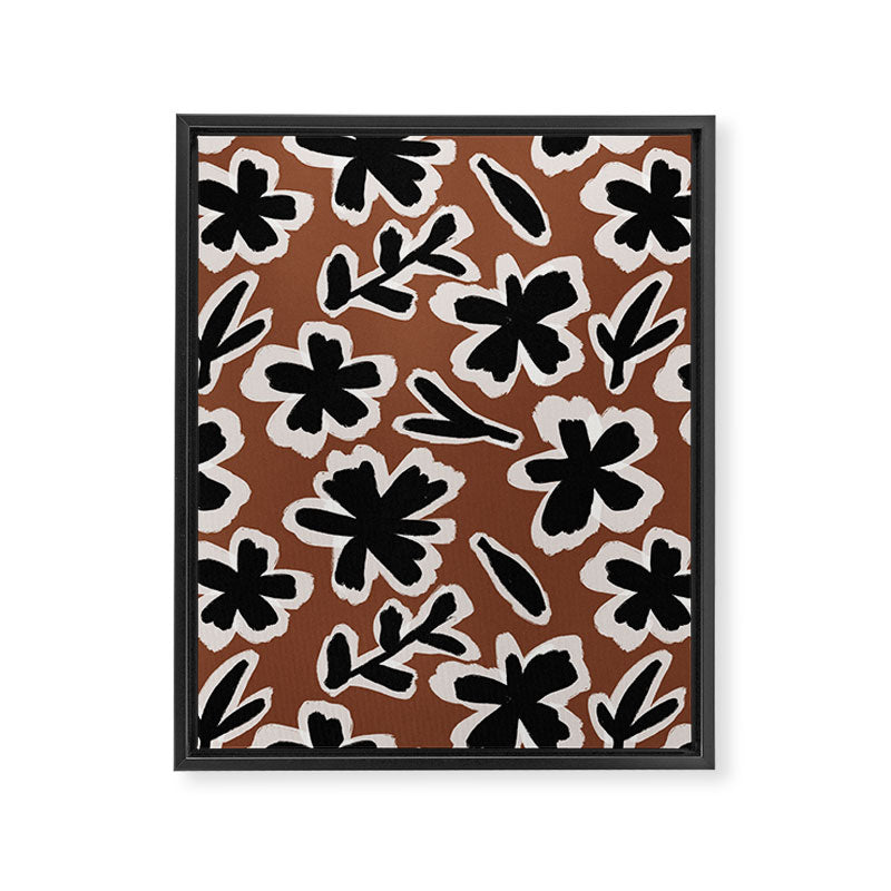 Black Florals #2 Framed Canvas Print Gallery Image 8