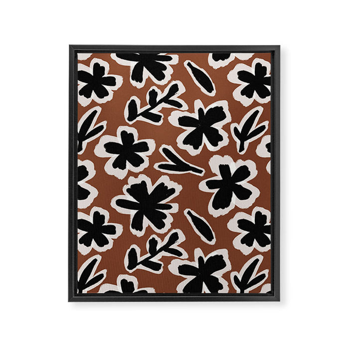 Black Florals #2 Framed Canvas Print Gallery Image 1