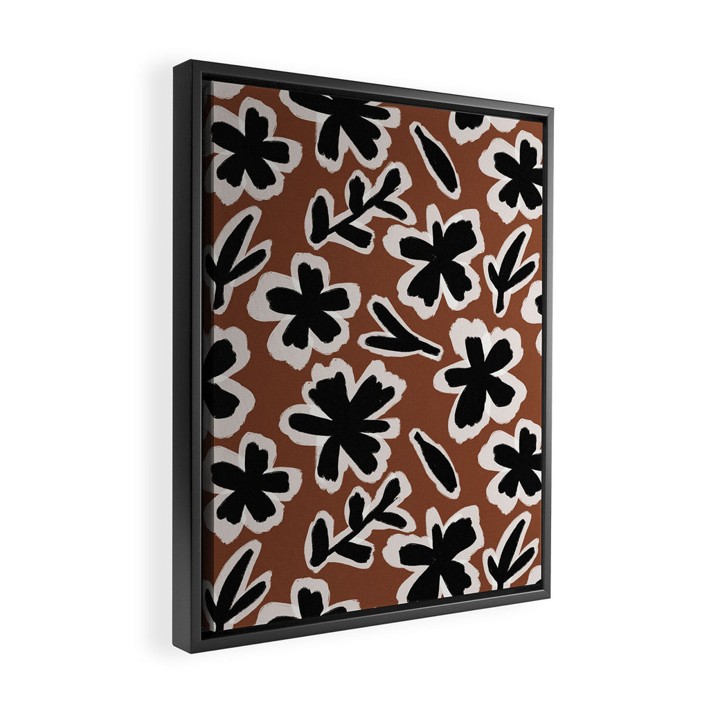 Black Florals #2 Framed Canvas Print Gallery Image 2