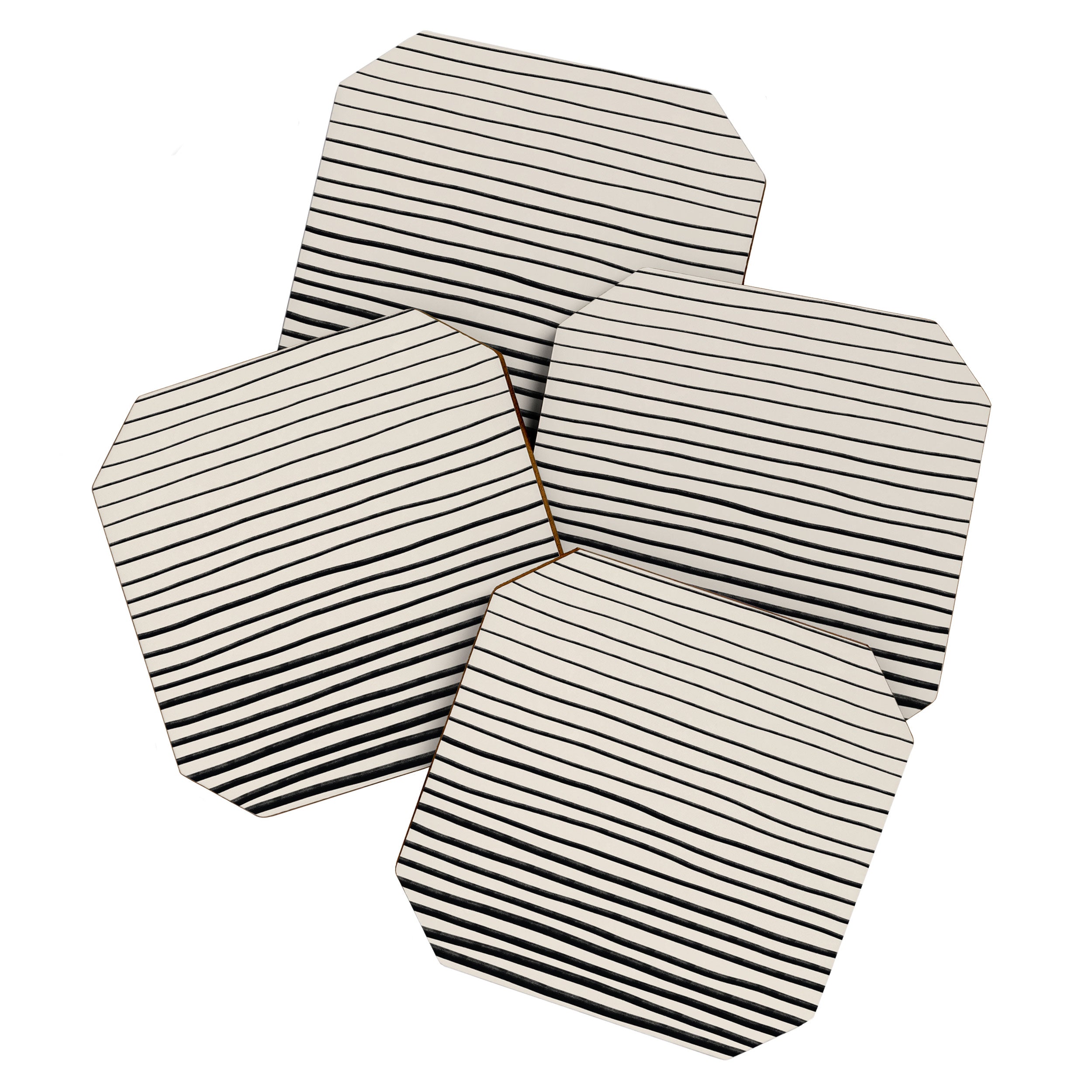 Black Horizontal Lines Coaster Gallery Image 1