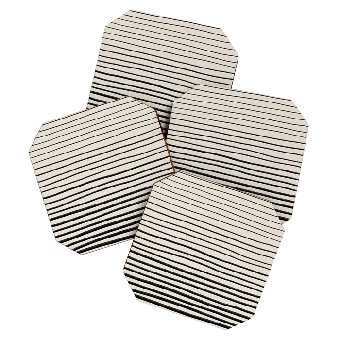 Black Horizontal Lines Coaster Gallery Image 1