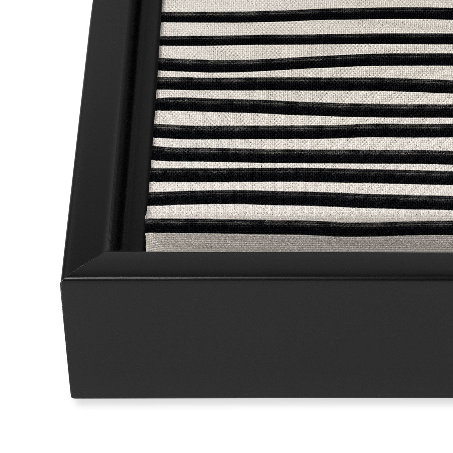 Black Horizontal Lines Framed Canvas Print Gallery Image 3