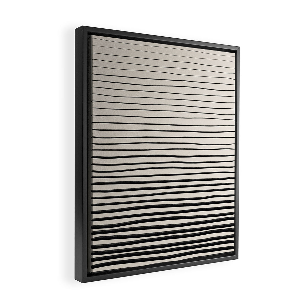 Black Horizontal Lines Framed Canvas Print Gallery Image 2