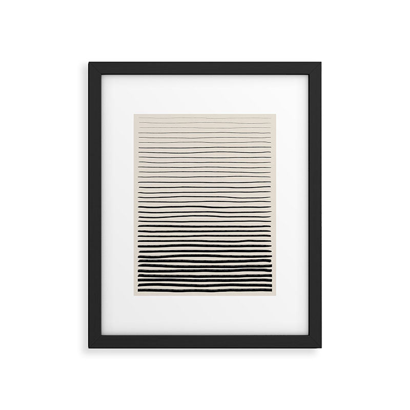 Black Horizontal Lines Framed Art Print Gallery Image 4