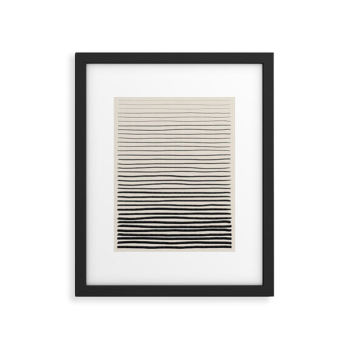 Black Horizontal Lines Framed Art Print Gallery Image 1