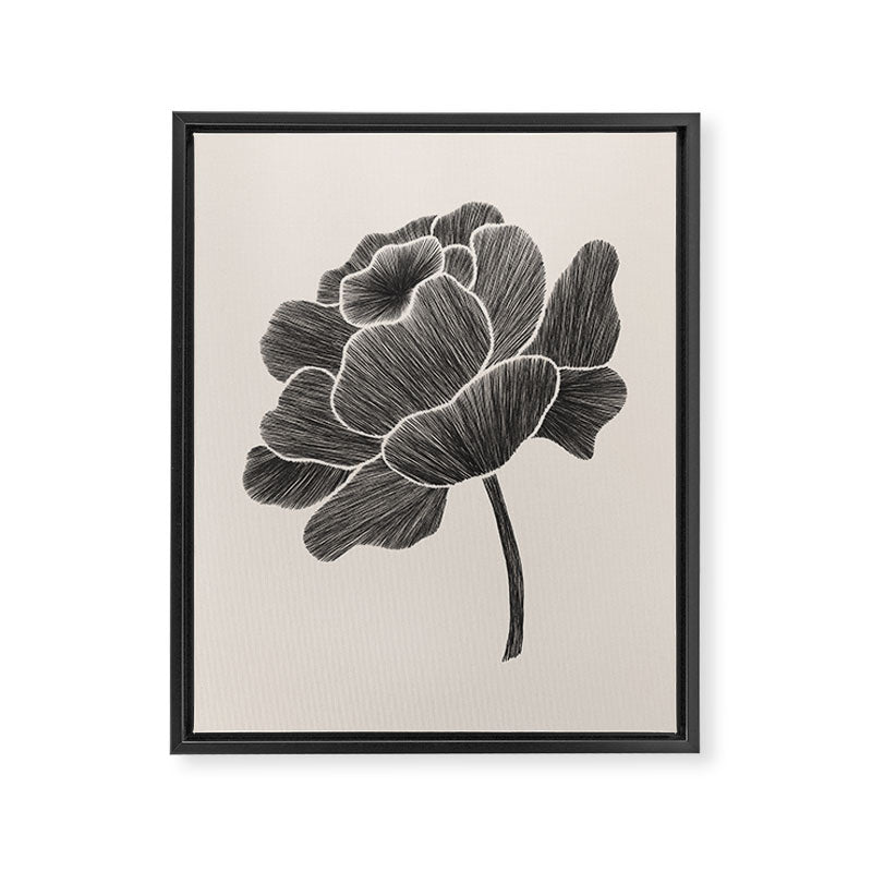 Black Peony I Framed Canvas Print Gallery Image 6