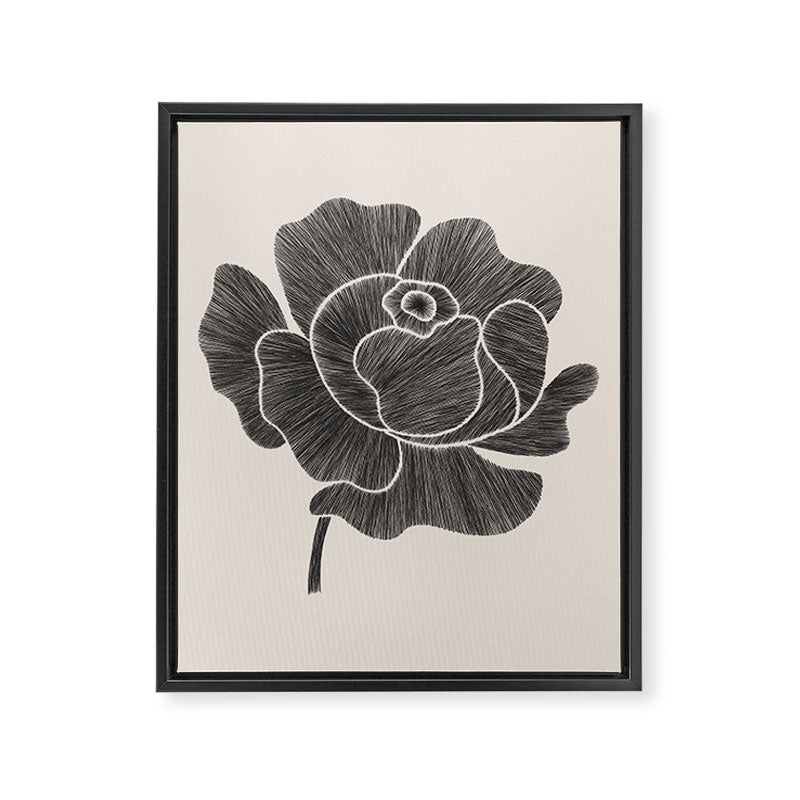 Black Peony II Framed Canvas Print Gallery Image 6