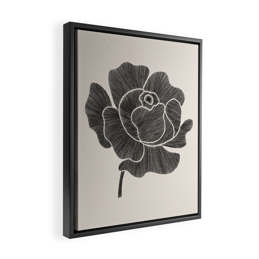 Black Peony II Framed Canvas Print Gallery Image 2