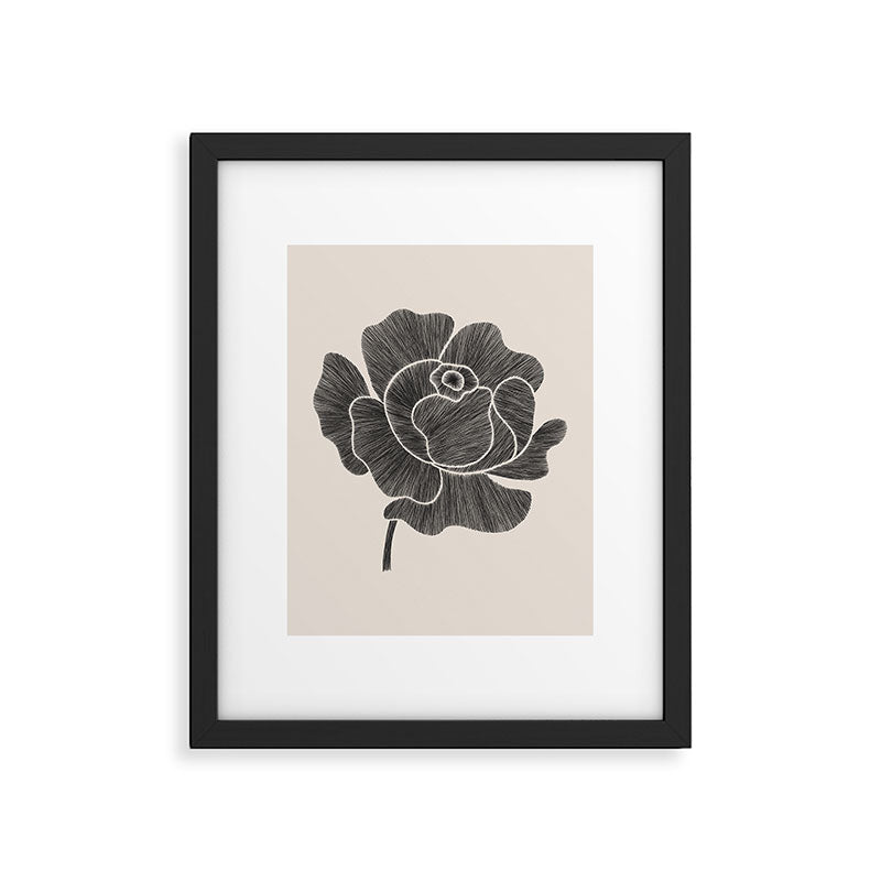 Black Peony II Framed Art Print Gallery Image 5