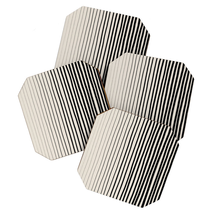 Black Vertical Lines Coaster Gallery Image 1