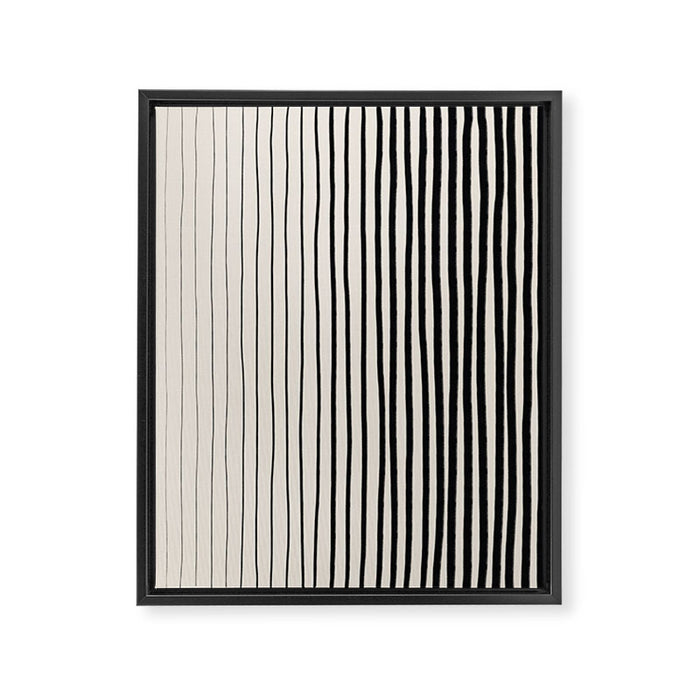 Black Vertical Lines Framed Canvas Print Gallery Image 1