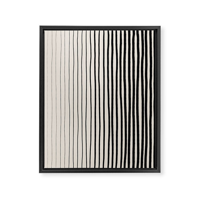 Black Vertical Lines Framed Canvas Print Gallery Image 6