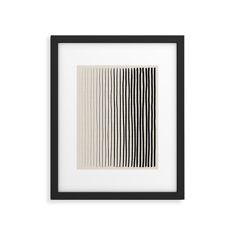 Black Vertical Lines Framed Art Print Gallery Image 5