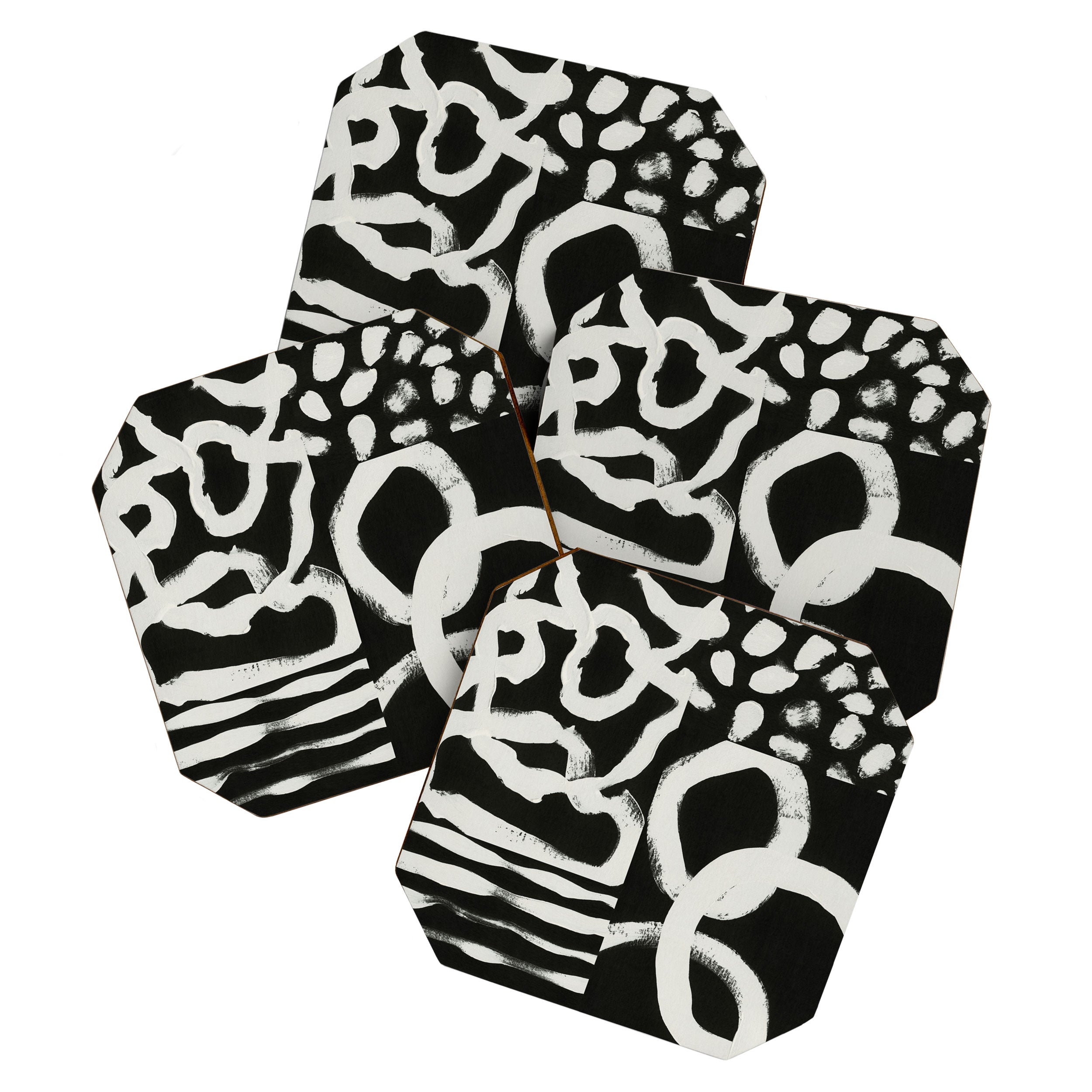 Black & White Abstract Collage #1 Coaster Gallery Image 1