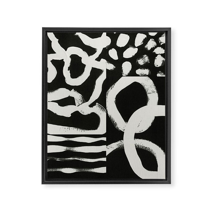 Black & White Abstract Collage #1 Framed Canvas Print Gallery Image 1