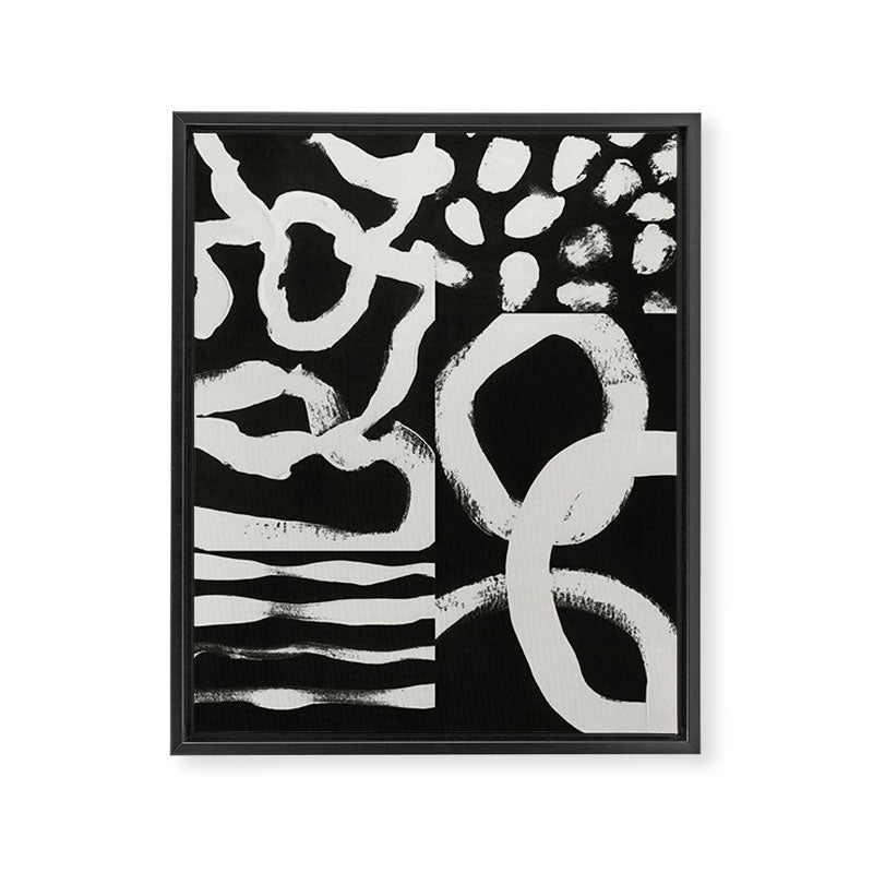 Black & White Abstract Collage #1 Framed Canvas Print Gallery Image 8