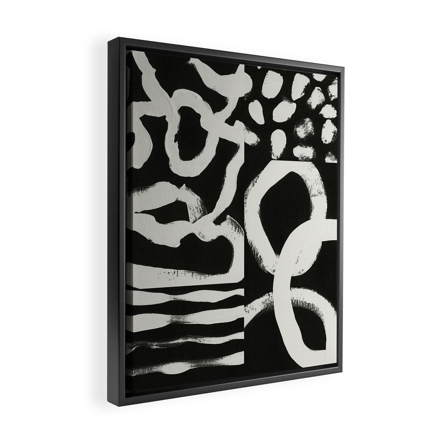 Black & White Abstract Collage #1 Framed Canvas Print Gallery Image 2