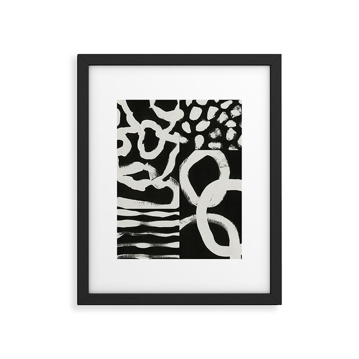 Black & White Abstract Collage #1 Framed Art Print Gallery Image 1