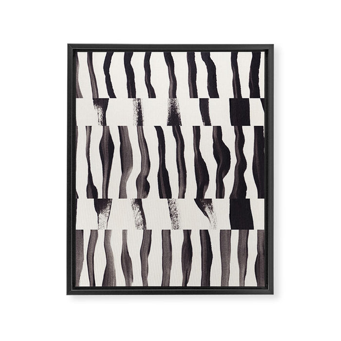 Black & White Abstract Collage #2 Framed Canvas Print Gallery Image 1